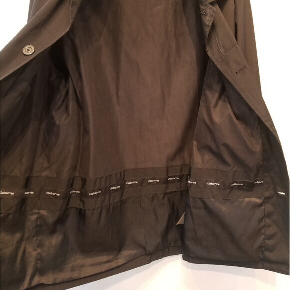 Claiborne Men's Black Rain Coat Pockets Short Comfortable Long Sleeve Size L - Picture 8 of 16